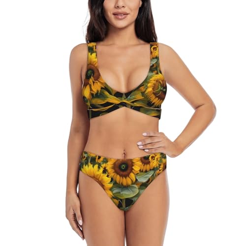Maillot de bain 2 pièces pour femme avec contrôle du ventre et brassière