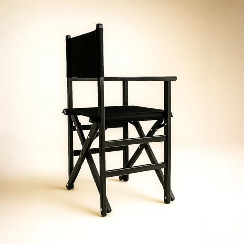 Miniatura 6 de Spacio Silla De Director Kubrick Plegable De Tela Y Madera Para Cine Y Decoración Ligera, Portátil, Multifuncional, Interior Exterior, Estilo Vintage 120kg Negro Negro