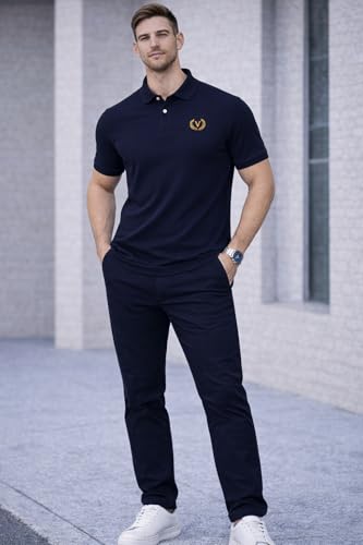 Image of Mack Jonney Men's Cotton Polo T-Shirt|Solid Regular Fit|Half Sleeve Collar T-Shirt for Casual Wear-MJ-32