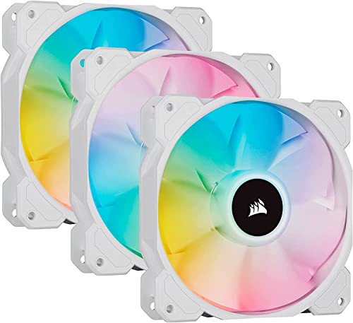 Corsair Icue Sp120 Rgb Elite Performance 120Mm Pwm - White -Triple Fan(Pack Of 3) Kit With Icue Lighting Node Core (Co-9050137) (Renewed) #TOP11