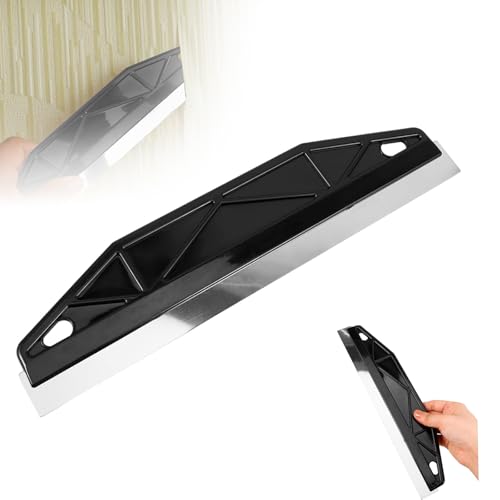 Paint Trim Guard 12 Inch, Multi-Purpose Paint Edging Tool Paint Shield Painter, Stainless Steel Straight Edge Painters Tool, Paint Cutting in Tools for Painting, Repairing Cutting Wallpaper (Black)