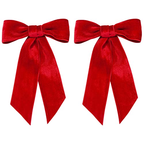2Pcs Red Velvet Hair Bows Hair Clips 5" Big Fall Alligator Clips Hair Accessories For Women Girls Toddlers Kids #TOP5