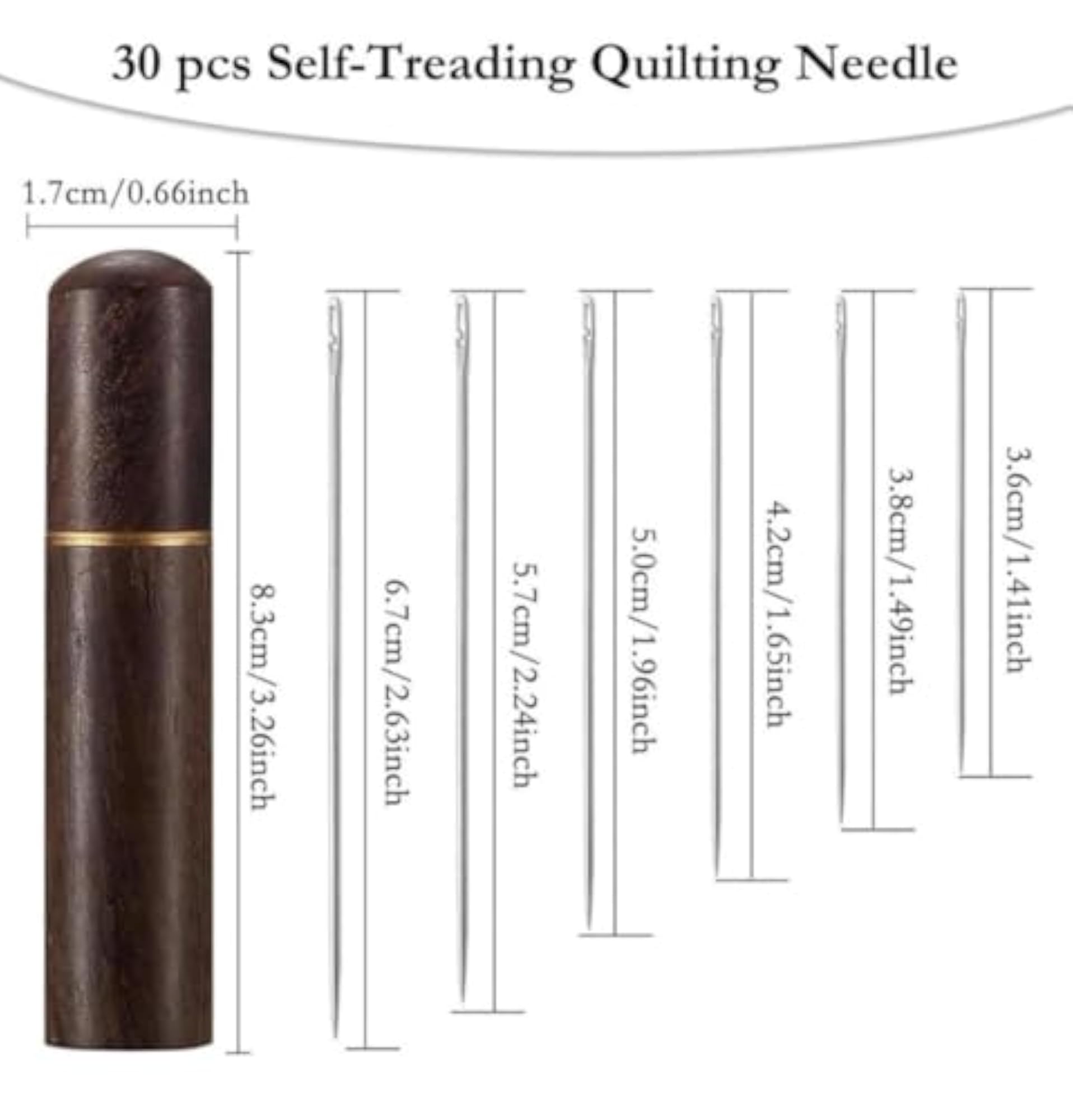 30PCS Easy Self-Threading Quilting Needles Set