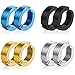 Liuxn 8 pièces Non-Piercing Boucles d'oreille Clip d'oreille Faux Anneaux d'oreille pour Hommes et Femmes, en Acier Inoxydable, 4 Couleurs