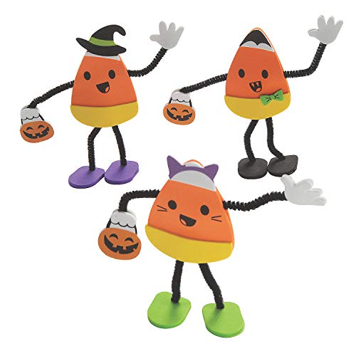 Halloween Candy Corn Characters in Costume Craft Kit - Craft Kits - 12 Pieces