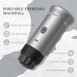 Vunzo Macchina per caffè espresso elettrica portatile, auto-riscaldamento con USB-C, macchina da caffè a capsula Mini, macchina da caffè da viaggio, macchina da caffè da campeggio