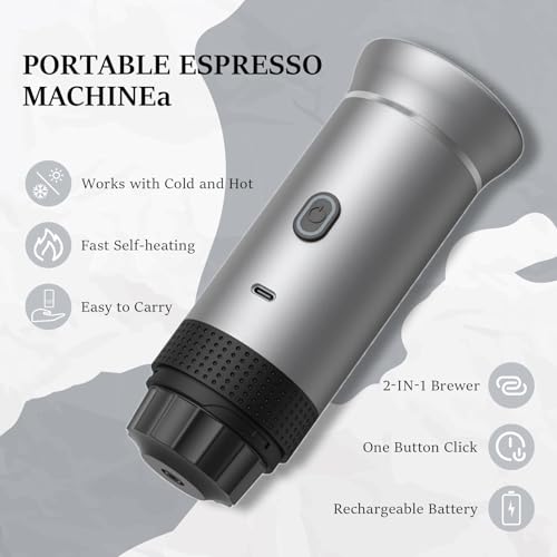 Vunzo Macchina Per Caffè Espresso Elettrica Portatile, Auto-Riscaldamento Con USB-C, Macchina Da Caffè A Capsula Mini, Macchina Da Caffè Da Viaggio, Macchina Da Caffè Da Campeggio - 3
