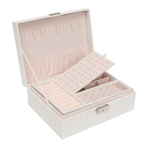 CocoroFactory ジュエリーボックス ジュエリーケース アクセサリー収納 ピアス収納 (ホワイト)