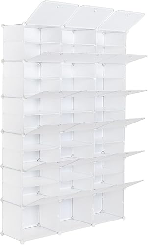Miniatura 6 de Zapatero portátil de 12 niveles, 72 pares cubiertos de almacenamiento de zapatos, estante expandible de 36 rejillas para tacones, botas, pantuflas,