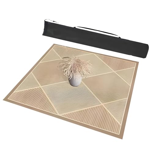 Mantel antideslizante para mesa de Mahjong beige 80x80 cm miniatura 1