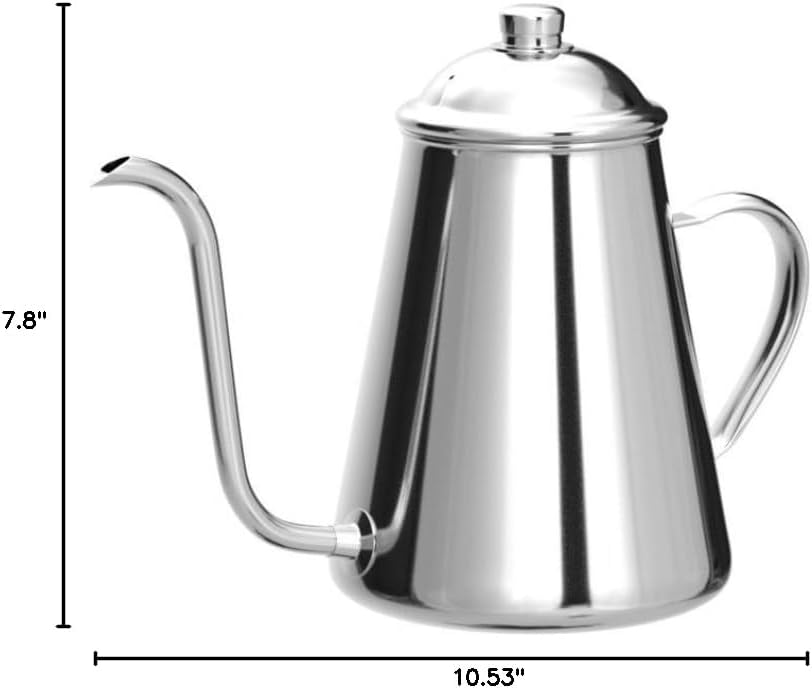 Takahiro Coffee Drip Pot, 0.3 gal (1.5 L), 18-8 Stainless Steel, Induction Compatible