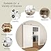 JUBEST 36''x84'' Sliding Barn Door, 1 Panel with 2 Steps White Primed Sliding Closet Door with Satin Nickel 6FT Hardware Kit, Hollow Core Interior Door, Pre-Assembled Panels, Durable & Sturdy