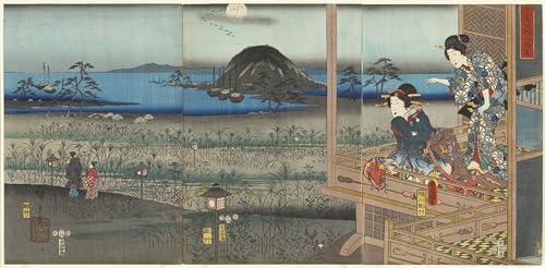Peinture sur toile la scène d'Avril d'Akashi Utagawa Kunisada style nordique