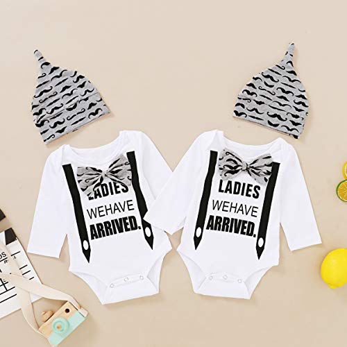 Newborn Boy Matching Outfit Twins Bodysuit Ladies We Have Arrived Romper2