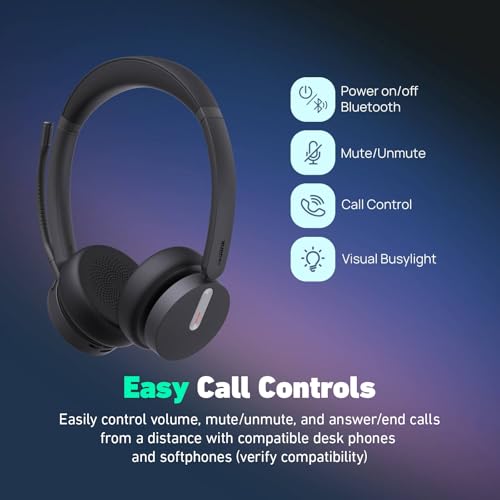 Image of Yealink HA64 Pro Duo Wireless Headset, DECT & Bluetooth, Noise Cancelling | Up to 600 ft DECT range and 32H Bluetooth talk time keep you connected all day, in office or out