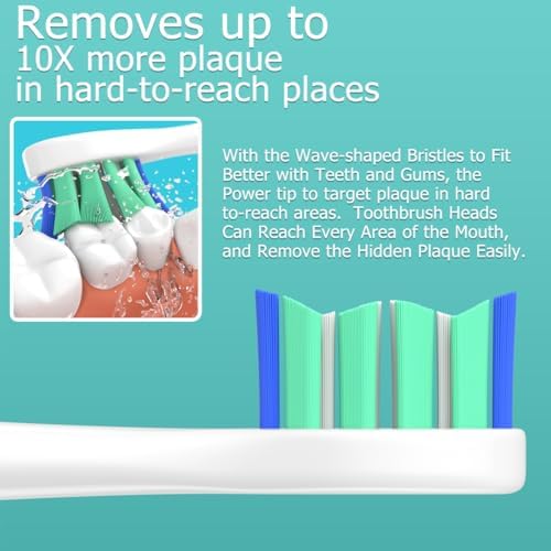 Replacement Heads Compatible with Sonicare Toothbrush, Replacement Brush Head for Philips Sonicare Electric Toothbrush 4100 5100 6100 9900 C2 W3 and More Click-on Handles (8white+8black) - 3