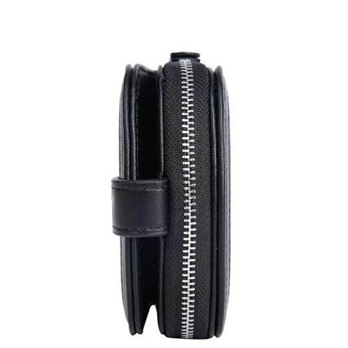 Cute Dinosaur Printed Women’s Short Wallet, Compact and Large Capacity PU Leather Wallet with Zipper, Card Slots, and Coin Pocket (Black)4