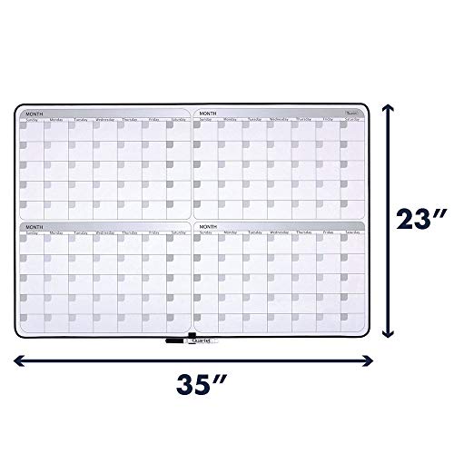 Quartet Whiteboard Planner, 4-Month Planning White Board, 23" X 35" Dry Erase Board, Black Frame (05149Sv) #TOP4