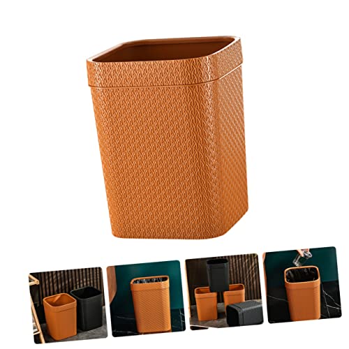 Ciieeo Mülleimer aus Rattan Kapazität Eleganter Abfalleimer für Badezimmer Büro und Schlafzimmer Platzsparend und Kreativ ohne Deckel Orangefarben für Papierkörbe – Bild 4