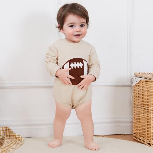 Newborn Football Outfit Baby Boy Girl Embroidery Bubble Romper Long Sleeve Jumpsuit Cute Infant Fall Clothes2
