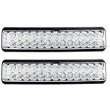 ACSUZ Luces Traseras De Caravana De Camión De 2 Piezas De Camiones 12v/24v Led Giro Reverso De Parada Revita Lámpara De Lámpara Trasera Campers Ute Campers,Blanco