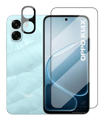 Image of [1+1 Tempered Glass for Oppo K14x 5G with Camera Lens Protector Edges to Edge Screen Glass Protector 9H Hardness - (Pack of 2)