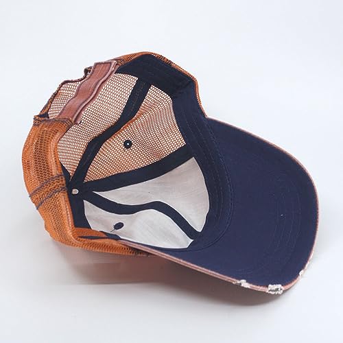 Image of The Vintage Year Distressed Cotton Unstructured Soft Mesh Breathable Adjustable Dirty Wash Dad Hat Trucker Baseball Cap