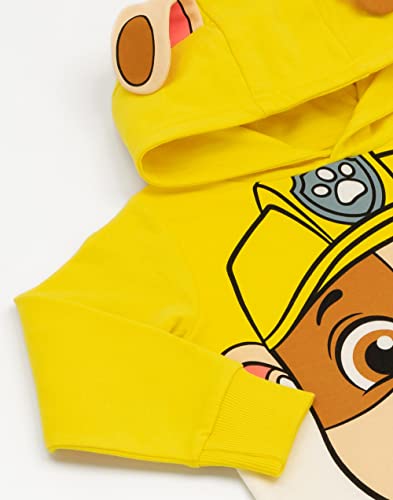 PAW PATROL Dziecięca bluza z kapturem Chase Marshall Skye Everest lub Rubble 3D uszy sweter, Rubble, 4-5 lat