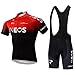 SUDUSUDO Herren Fahrradbekleidung Set Kurzarm Radtrikot Set Schnell Trocknen Stoff Fahrradtrikot T Shirt Radtrikot+ Bib Shorts Radsportanzug mit 20D Gel Gepolsterte