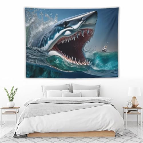 Tapisserie requin grand format pour mur de salon moderne - 5