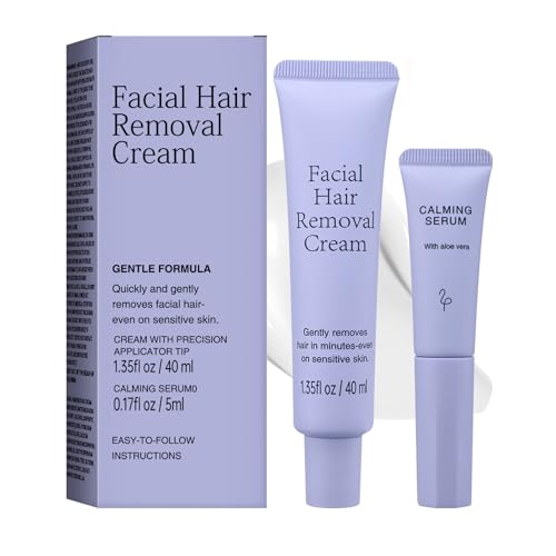 2 Pack Hydrateology Facial Hair Removal Cream Luuma Facial Hair Removal Gentle Hairs Removers for Women Long-Lasting Depilatory Cream for All Skin Types
