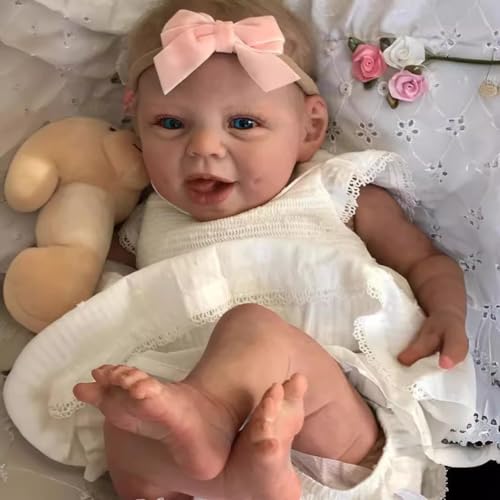 Muñeca Reborn de bebé realista 22 pulgadas de silicona suave miniatura 1