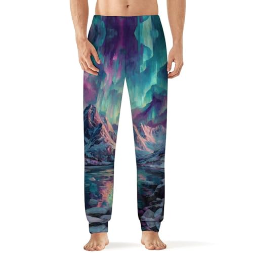 Aurora Northern Lights Men's Pajama Bottoms Sleep Lounge Soft Comfy Pants Sleepwear
