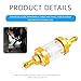 1 Pcs Golden Motorcycle Fuel Filter， Reusable Aluminum Alloy Glass Fuel Gasoline Filter， Corrosion Resistance, Washable Suitable For Atv Pit Off-Road Bicycles, Motorcycles, And Off-Road Vehicles