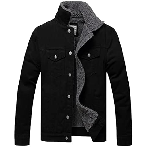 LZLER Men's Fleece Denim Jacket Cover