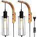 Produktbild 2 Stücke Wandleuchte Innen Vintage Wandlampe Mit Schalter E27 Holzkunst Nachttischlampe Mit Stecker Schwarz Industrial Retro Lampe Für Schlafzimmer Wohnzimmer Restaurant Küche Innenbeleuchtung