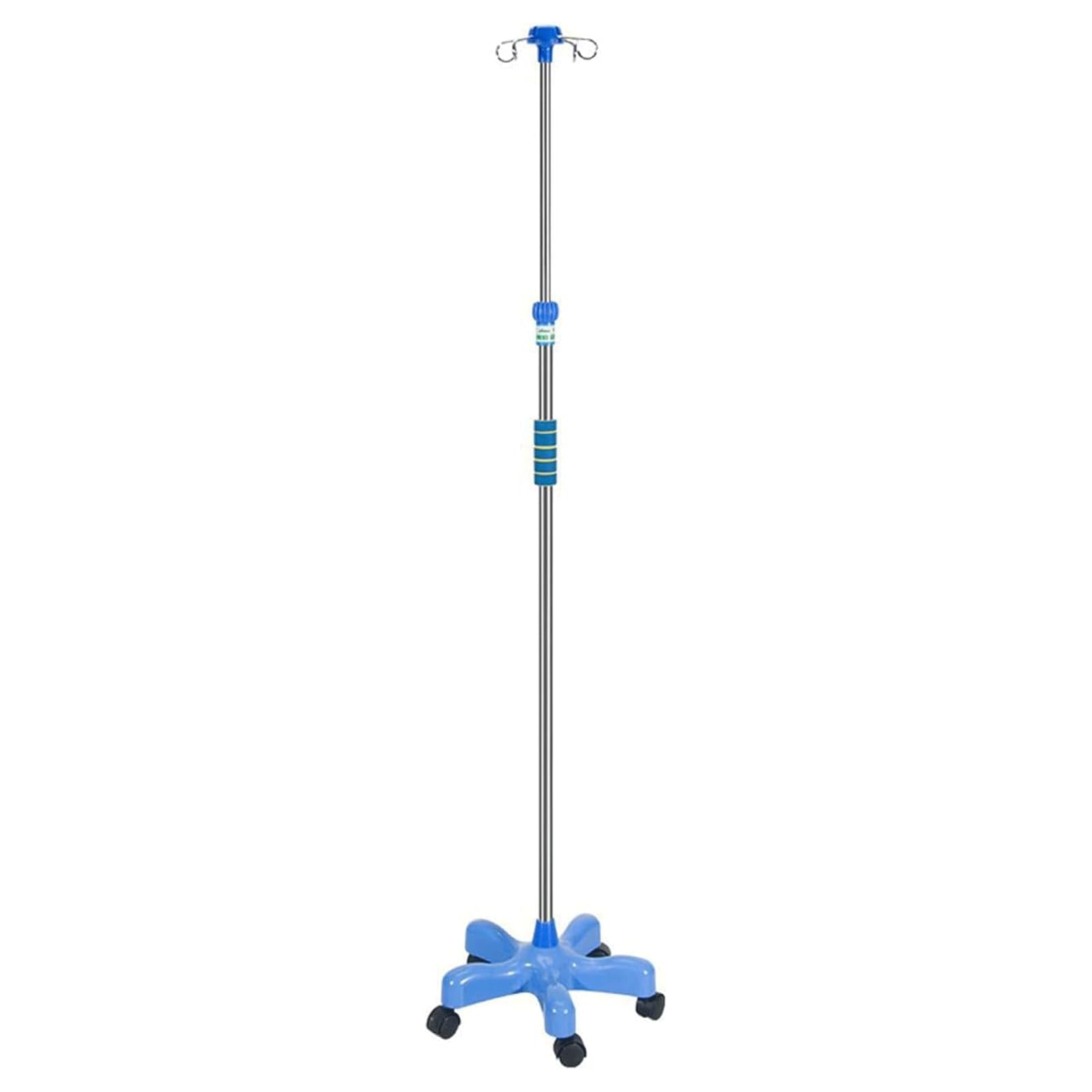 Supporto per flebo di Sollevamento Aste per flebo in Acciaio Inossidabile Altezza Regolabile 110-200 cm Portasacca per flebo Supporto per flebo con rotelle con Ruote, 4 Ganci