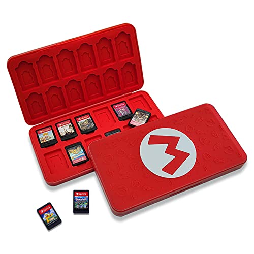 Games Card Storage Case für Nintendo Switch,Tragbar und Dünn, Schutzhülle Aufbewahrungsbox Spiele Cards Tasche,Mit 24 Spiele Schlüssel + 24 TF Schlüssel,Grosse Kapazität (A) Cover