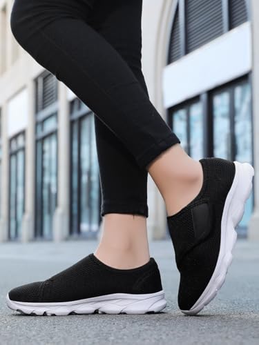 Womens Slip On Sneakers Walking Tennis Shoes Lightweight Breathable Sock Shoe for Gym Travel Work4