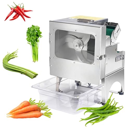 Cortadora eléctrica comercial de verduras con banda transportadora