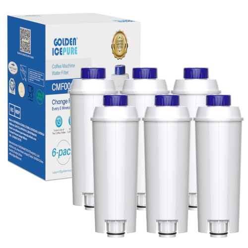 GOLDEN ICEPURE Wasserfilter Kaffeevollautomat Kompatibel mit DeLonghi DLSC002 SER3017 & 5513292811 ECAM ESAM ETAM BCO EC-Serie 6 stück