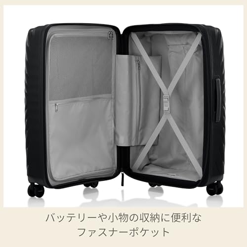 Image of Samsonite Octolite Neo Expandable 68 Cms Medium Polycarbonate Hard Sided 8 Wheel Spinner Pack More Luggage /Suitcase /Trolley Bag (Black) (Double Wheel)