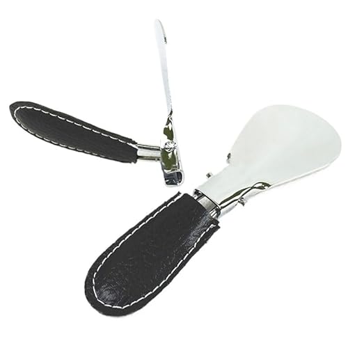 yixinzi-2024 Calzascarpe Calzascarpe Pieghevole Nero, Portatile, in Similpelle, in Metallo Resistente, con Accessori alla Moda e Facili da trasportare. Estrattore di Scarpe