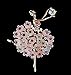 WOIWO 1PCS New Korean Silk Scarf Brooch, Gem-Encrusted Luxury Fashion Ballerina Brooch