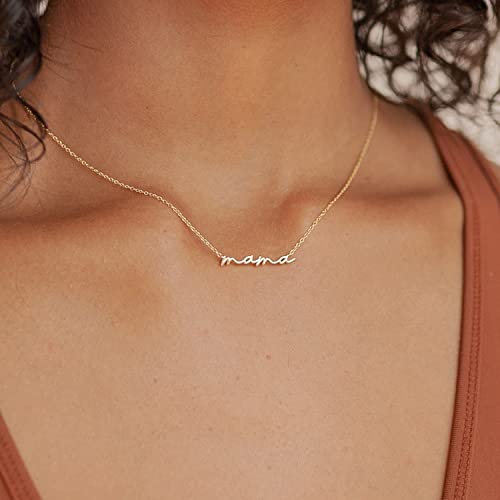 SLOONG Mama Necklaces for Women, Gifts for Mother, 14K Gold Plated Dainty Mother Matching Gift Non Tarnish Jewelry, Gifts for New Mom by SLOONG - Used condition - Image 3