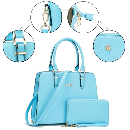 Image of Qiyuer Satchel Purses For Women Handbag And Wallet Set Tote Bag | Premium Vegan Leather,Matching Wallet,RFID Blocking,Work,Casual