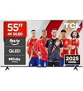TCL 55T6C Televisor 55 Pulgadas QLED 4K, Smart TV con Fire TV, Dolby Vision y Atmos, HDR10+, Game...