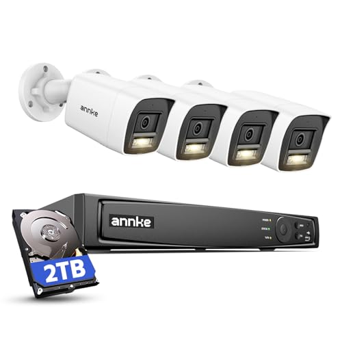 ANNKE H800 4K PoE Kit Cámaras de Vigilancia, 4pcs Cámaras IP Exterior, AI Detección Inteligente, 8CH NVR con 2TB HDD para Grabación 24/7 Vision Nocturna Audio Alertas