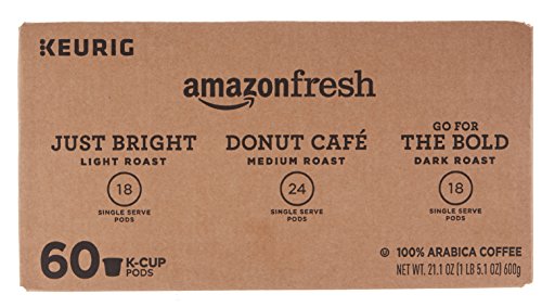 Image of AmazonFresh 60 Ct. Coffee Variety Pack, 3 Flavors, Keurig K-Cup Brewer Compatible