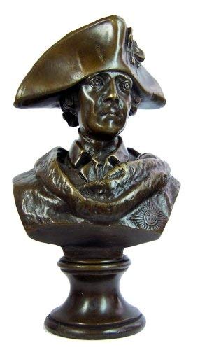 Busto de bronce Federico II decoración elegante para despachos y salones de prestigio
